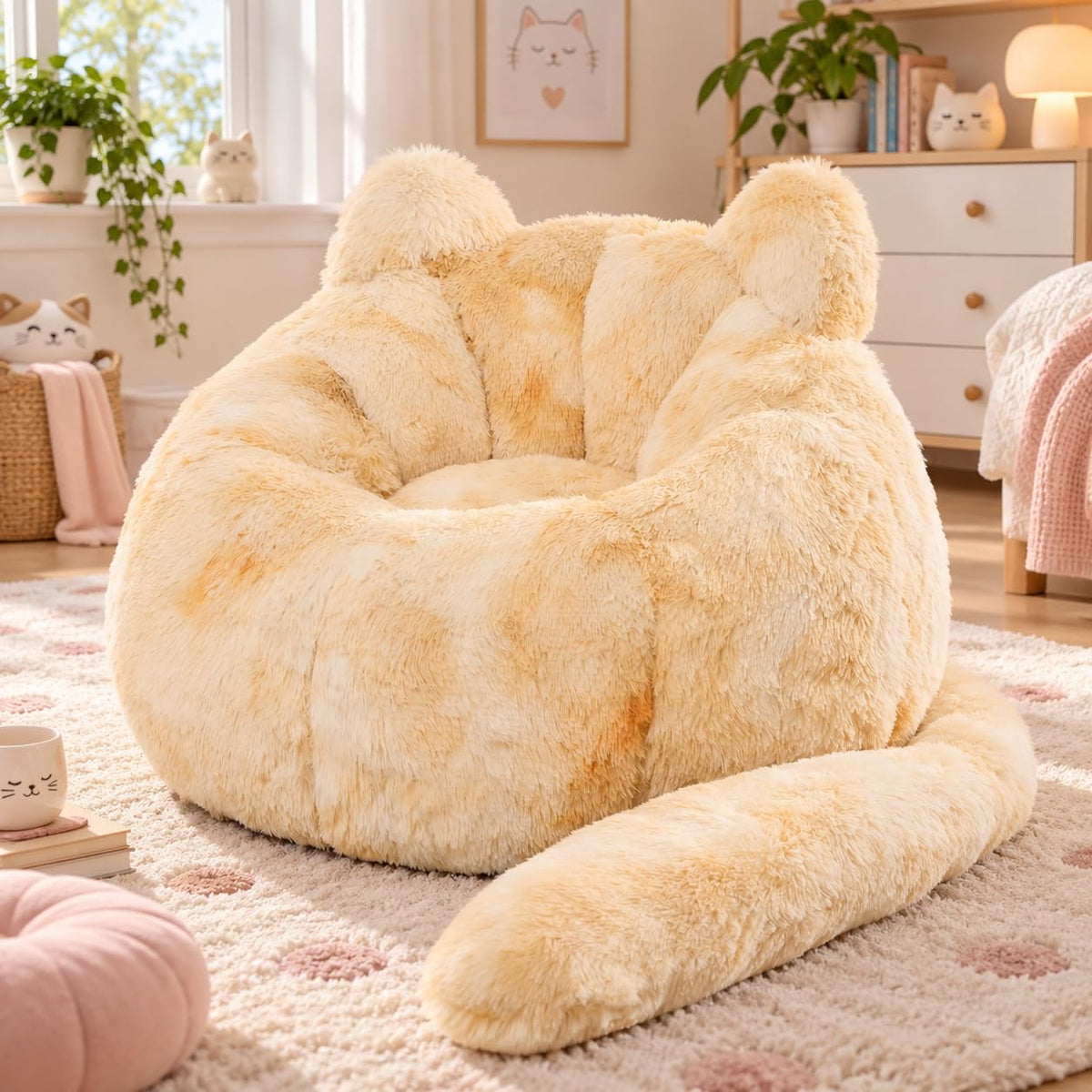 41.7'' W Cat Bean Bag Chair for Kids and Teens