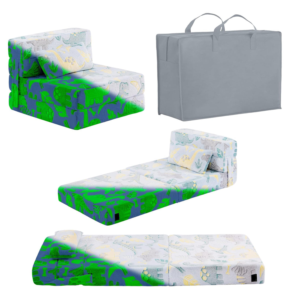Foldable Sofa for Kids with Pillow, Washable Folding Floor Mat for Child