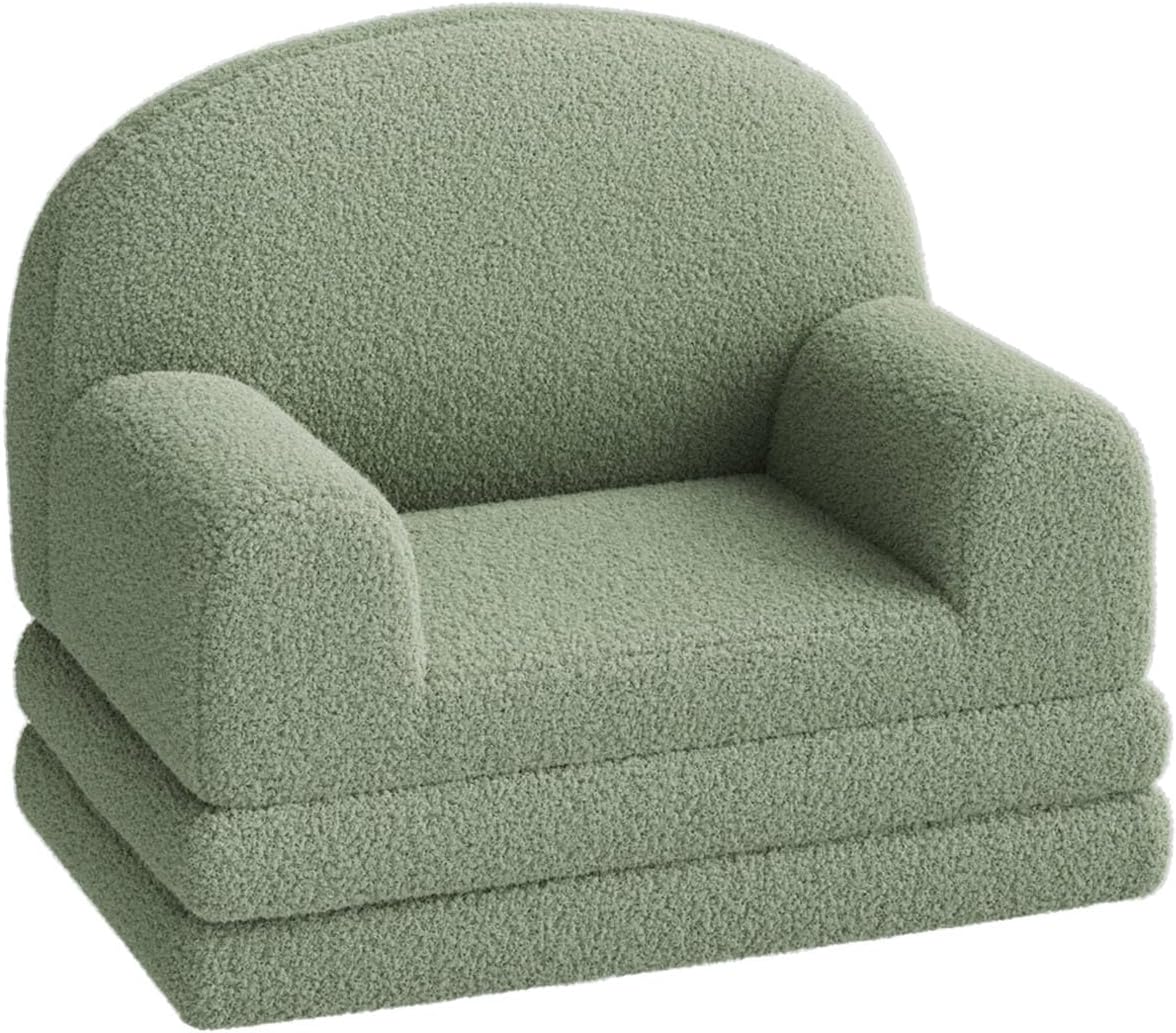 Kids Sofa Chair, Foldable Kids Couch, Fold Out Couch with Blanket