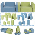 CAPAKIDS Kids Couch with 1000+ Building Options, Blue/Green