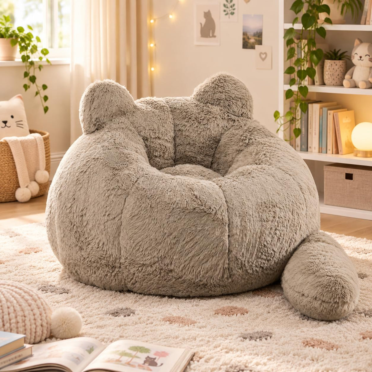 41.7'' W Cat Bean Bag Chair for Kids and Teens