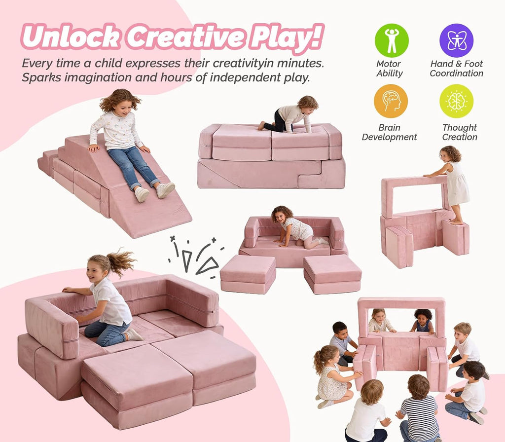 Play Couch for Kids, Modular Foam Children's Sofa