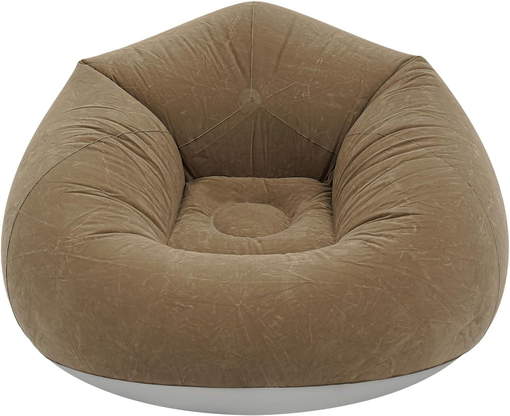 6 Pcs Inflatable Bean Bag Chairs for Adults with Foot Pump, 330lbs Capacity Blow up Couch Folding Portable Inflatable Couch Lazy Sofa for Living Room Reading Gaming (Coffee Color)