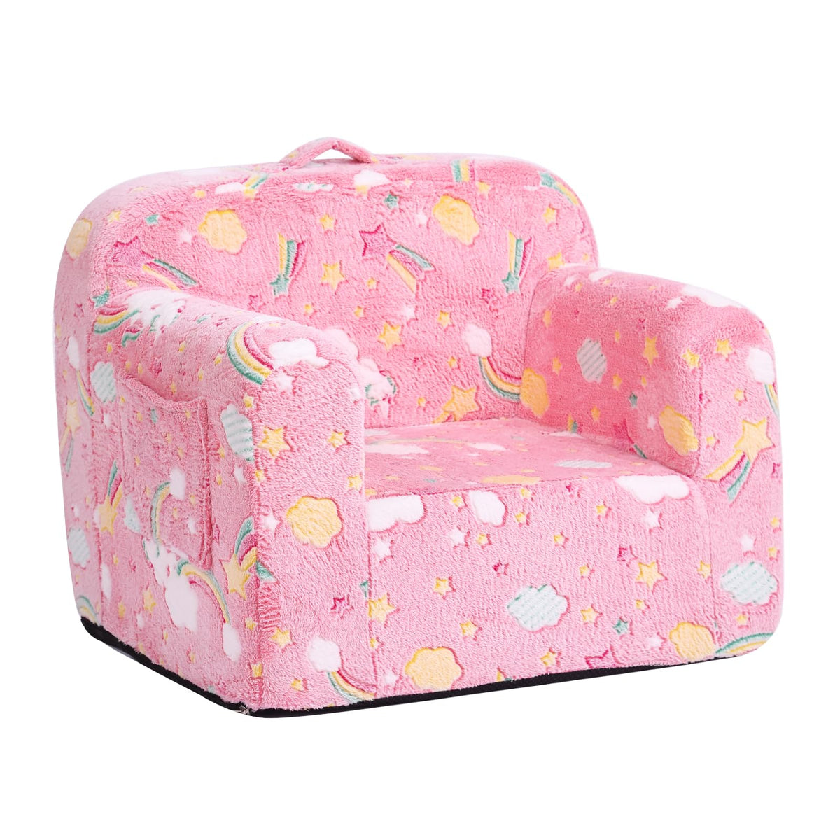 Tiita Kids Sofa, Childrens Couch with Carry Handle, Portable Toddler Foam Sofa Couch, Lightweight Kids Chair for Playroom, Dorm Room, Small Space, Flower