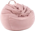 NIBHZ Stuffed Animal Storage Bean Bag Chair Cover (No Filler) for Kids and Adults.Soft Premium Bean Bag for Organizing Children Plush Toys,pink-70x80CM