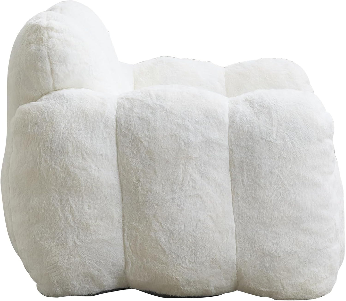 Lotus Flower Plush Single Sofa Chair, White, Super Soft Lazy Bean Bag Chair, 41.34 x 35.44 x 29.53 inches, Weight Capacity 380 lbs, for Living Room Bedroom