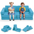 Costzon 14 PCS Modular Kids Play Couch, Child Sectional Sofa, Versatile Toddler Soft Building Blocks Sofa Playset for Playroom Bedroom, Convertible Foam and Floor Cushion for Boys Girls Gifts (Yellow)