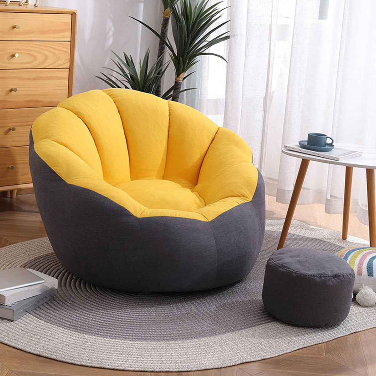 3 ft Bean Bag Chair for Teens, (No Filler) Stuffed Animal Storage Bean Bag Chair Cover Soft Premium Stuffable Bean Bag Chair Cover Leakproof Furniture Protector,Red