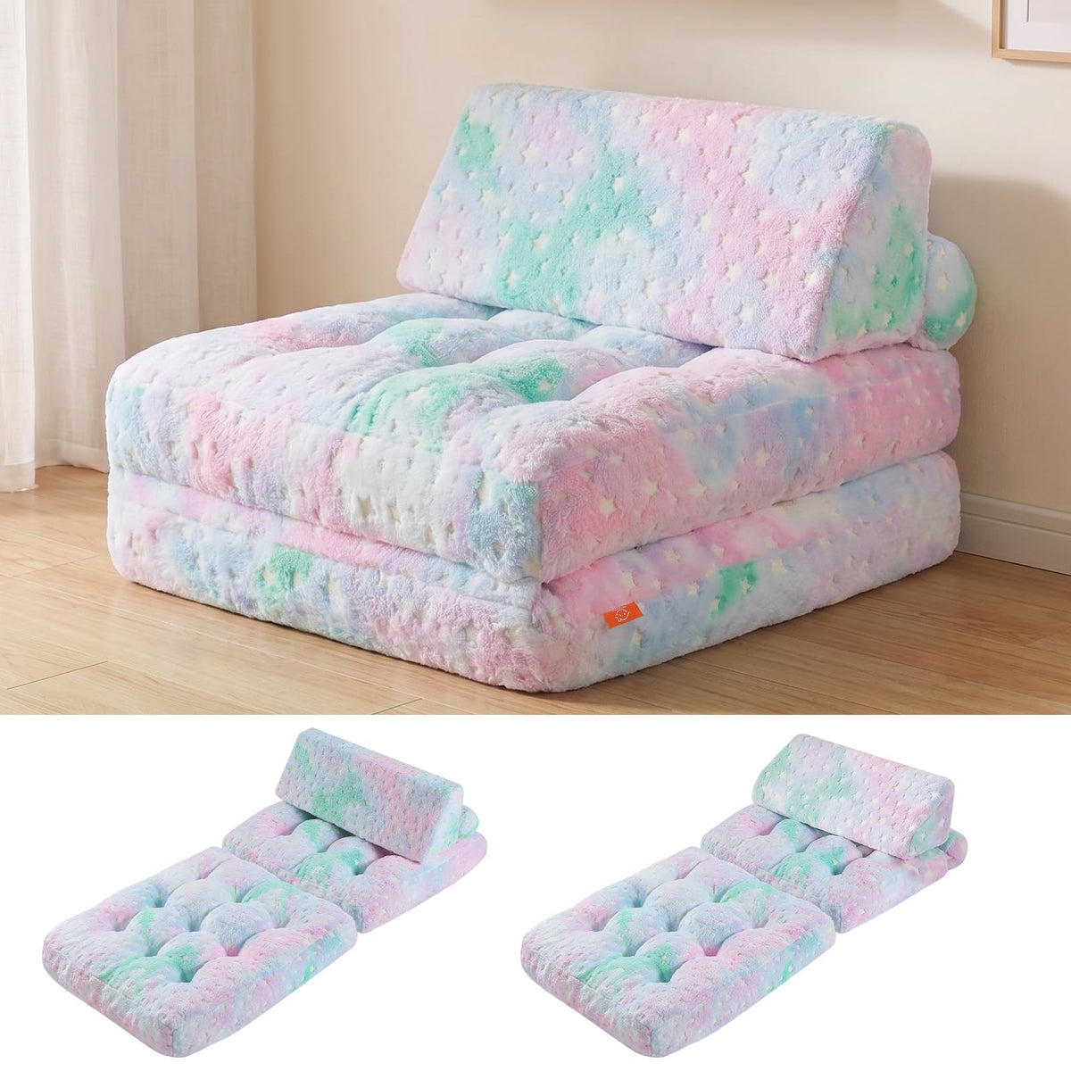 MeMoreCool Kids Couch, 3-in-1 Fold-Out Foam Chair