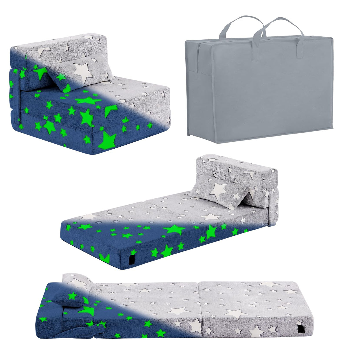 Foldable Sofa for Kids with Pillow, Washable Folding Floor Mat for Child
