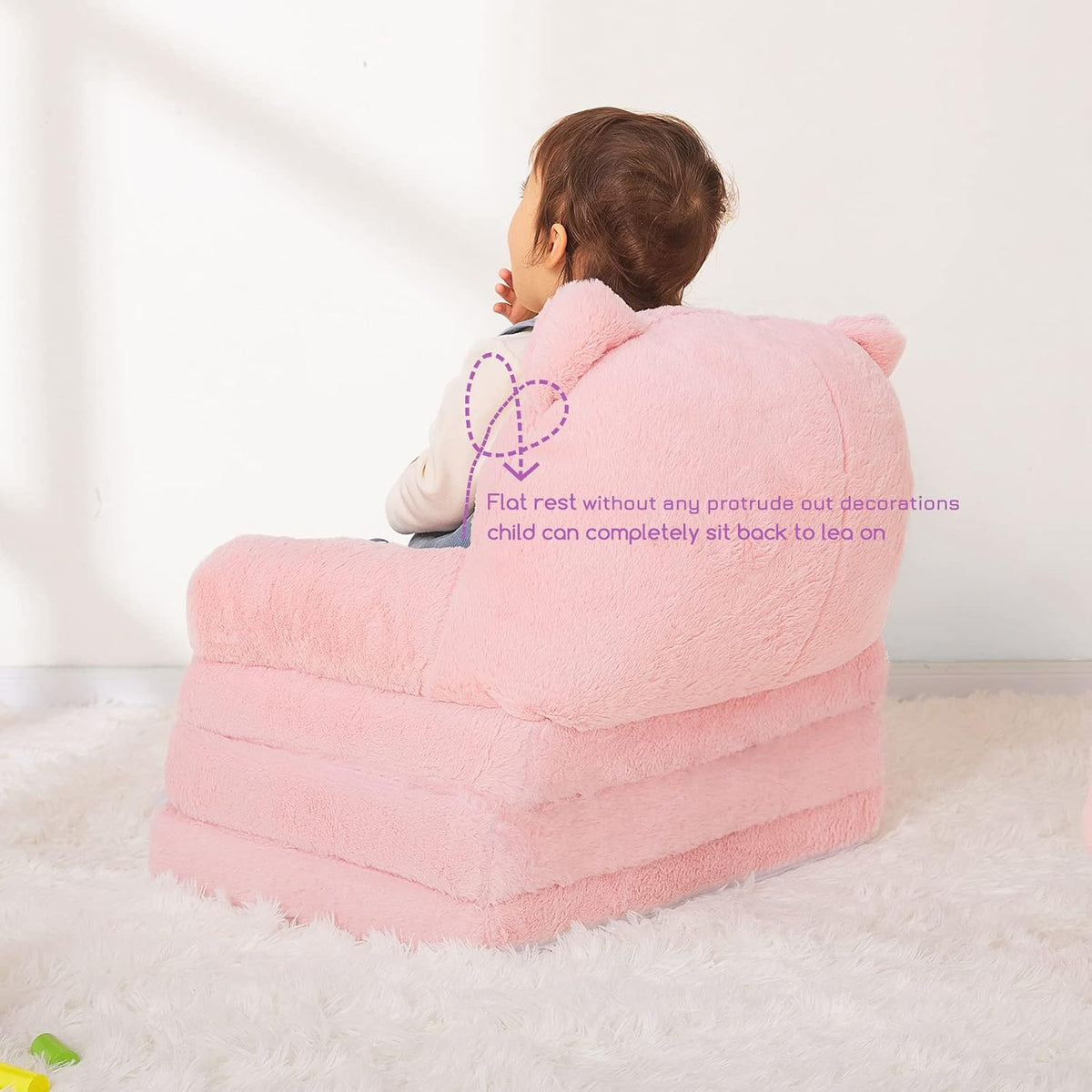 MONKISS Kids Couch, Comfy Toddler Chair, 2 in 1 Fold Out Kids Sofa