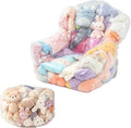 2 Pack Clear Stuffed Animal Storage Chair, Bean Bag Chair Covers