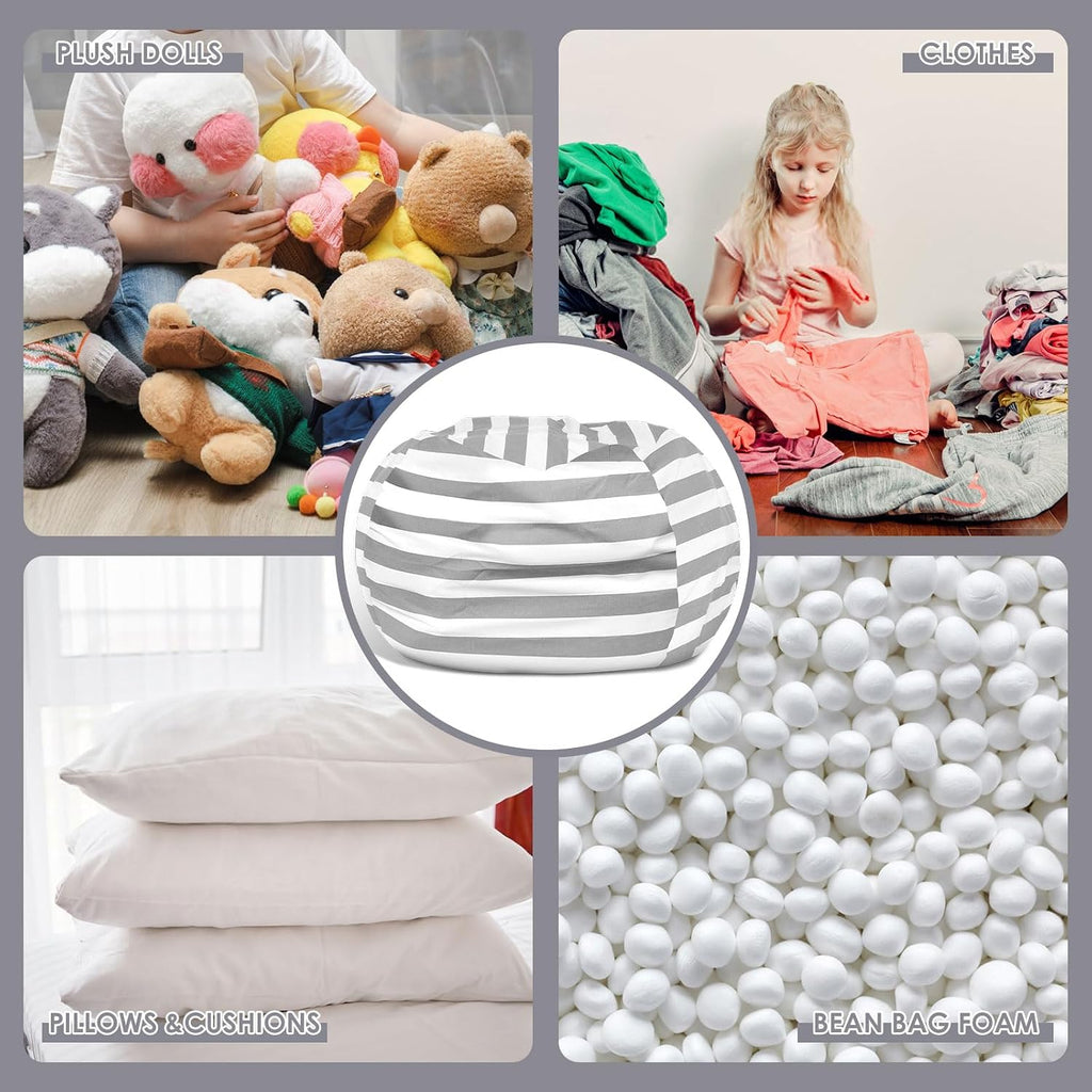 Bag Storage Chair Cover Versatile with Zipper, 38 in Long Stuffed Animal Storage Bean Bag Chair Cloth for Kids, Sturdy Beanbag Covers, Large Capacity Storages Bean Bags Cover for Organizing Things