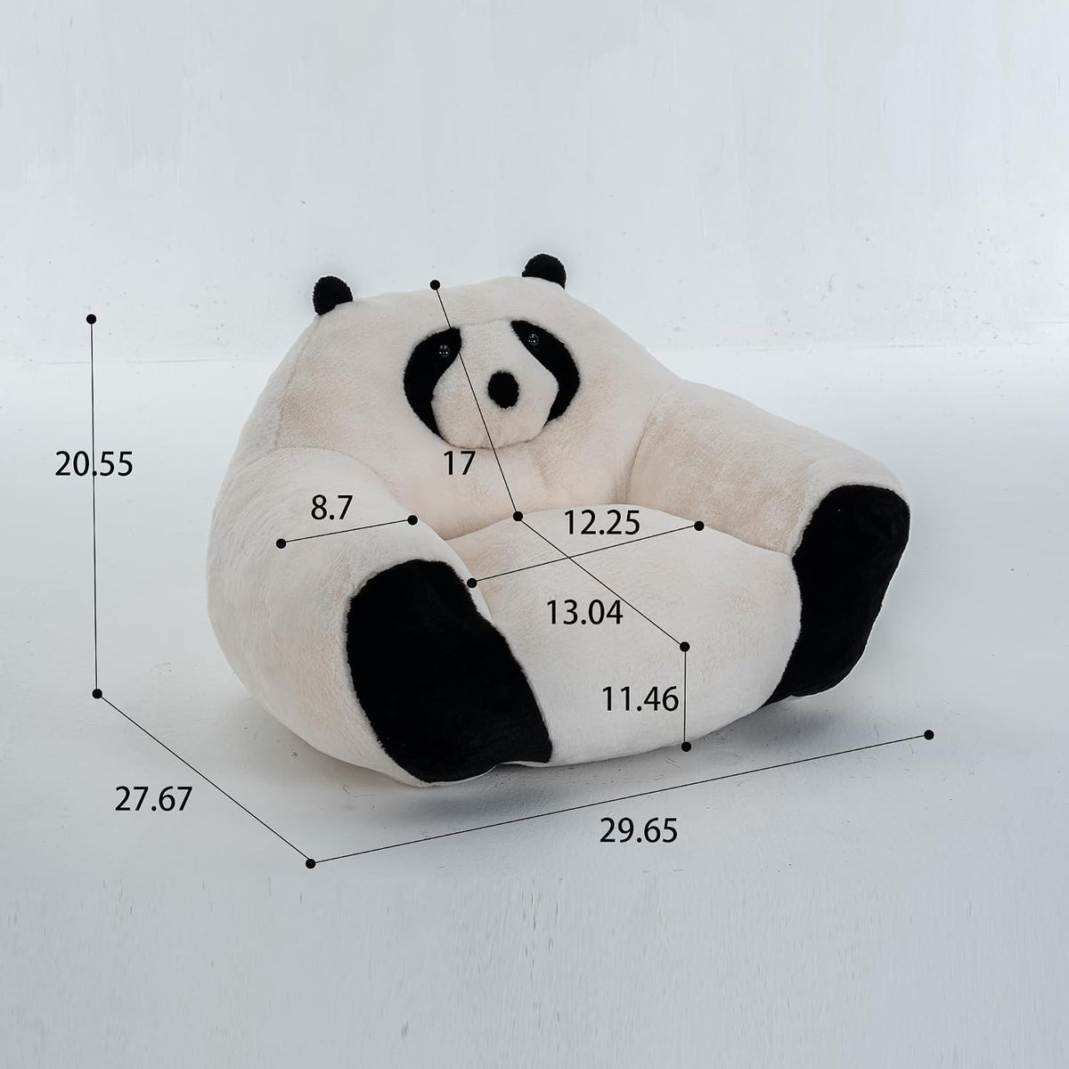 Bean Bag Chair, Panda Shaped Bean Bag Sofa with High Density Shredded Foam, Faux Fur Accent Chair for Bedroom, Living Room and Playroom