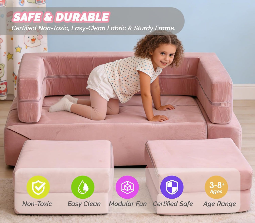 Play Couch for Kids, Modular Foam Children's Sofa