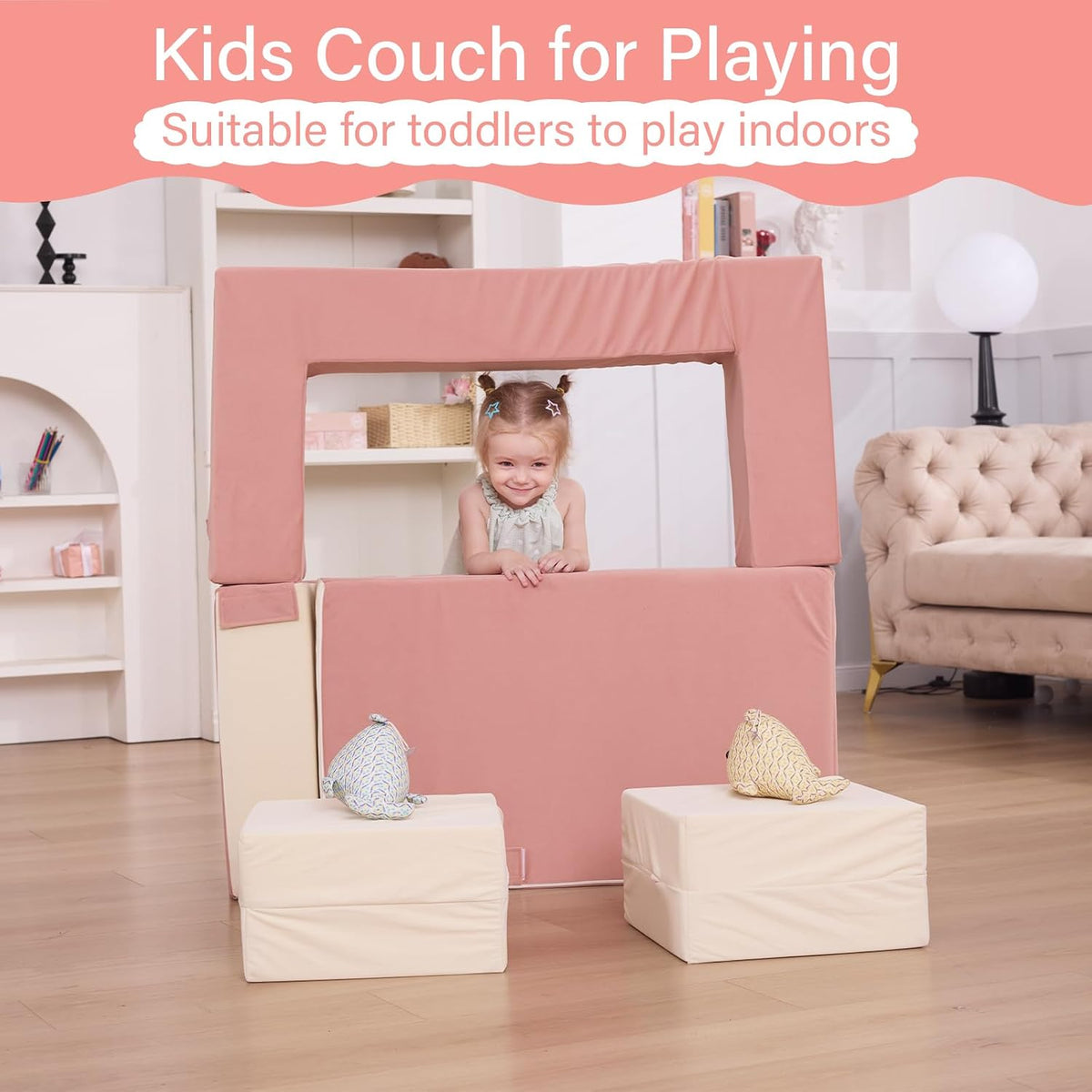 Kids Couch, Modular Toddler Couch for Playroom