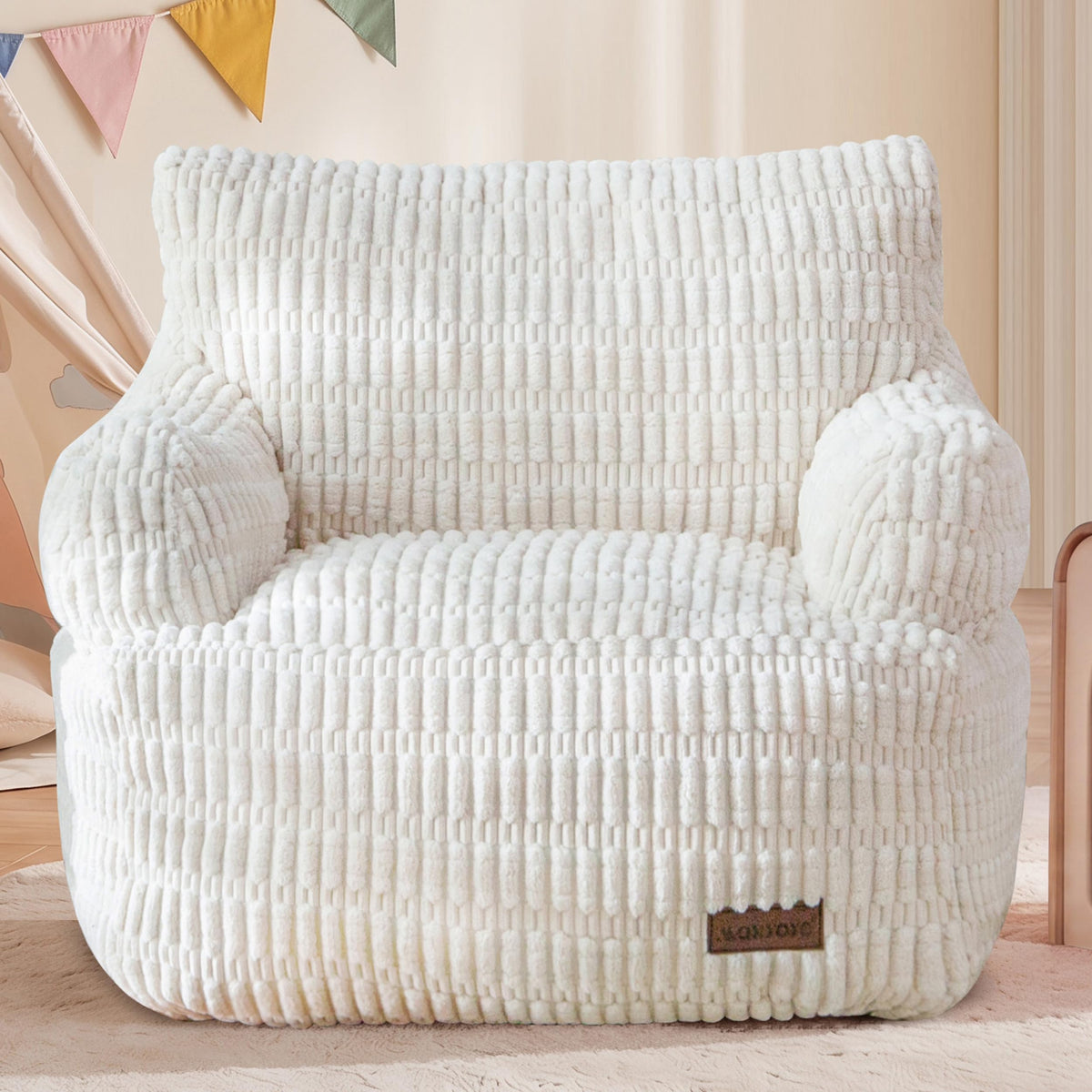 Kids Bean Bag Chair, Comfy Bean Bag Sofa with Filler, Bean Bag Chair for Boys and Girls, Lazy Sofa with Pocket Floor Chair for Gaming, Reading,Green