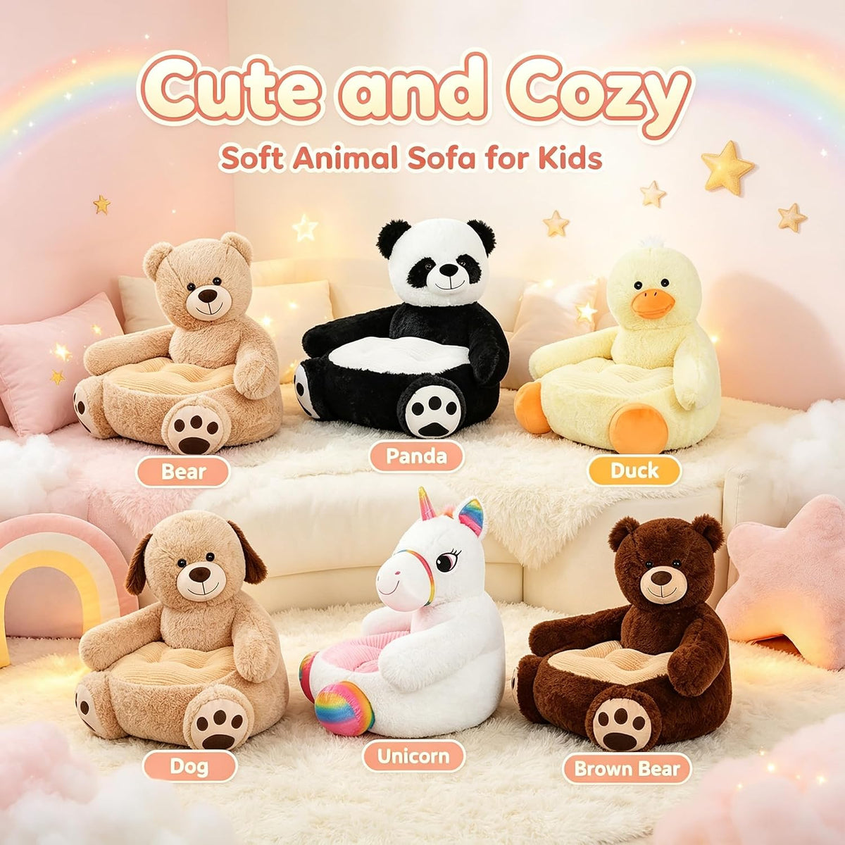 Kids Duck Bean Bag Chair Animal Shaped Cushion Couch Sofa for Home Decor