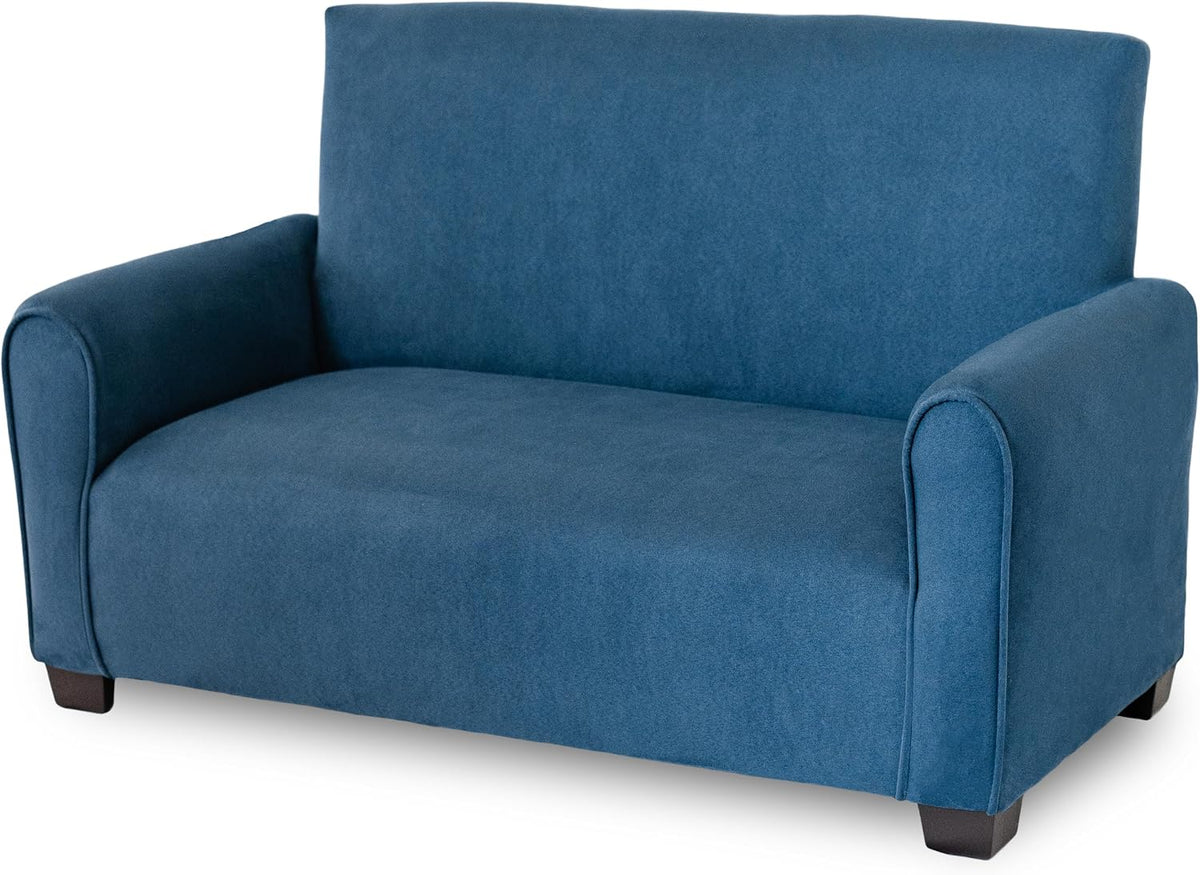 Toddler Upholstered Sofa (Navy Suede)