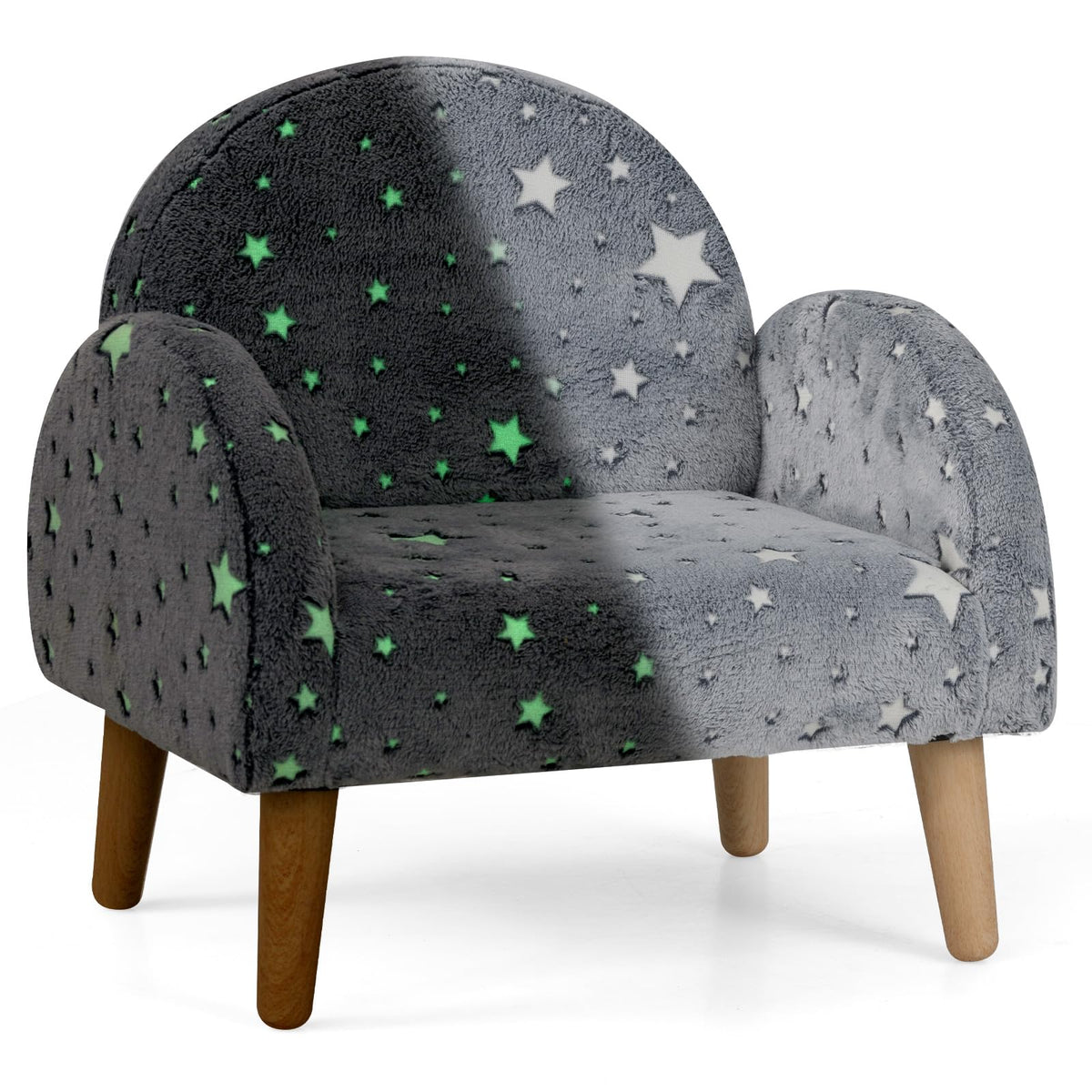 INFANS Kids Sofa, Toddler Armchair with Solid Wooden Frame Anti-Tipping Design Plush Fabric, Upholstered Children Chair for Kindergarten Playroom Preschool, Gift for Boys Girls, Toddler Couch