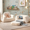 BanaSuper Wide Kids Sofa, Foam Couch for Children 3-8, Cream