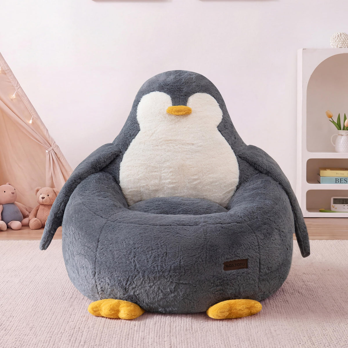 MAXYOYO Kids Bean Bag Chair, Cute Shaped Fun Sofa, Shredded Foam Filling
