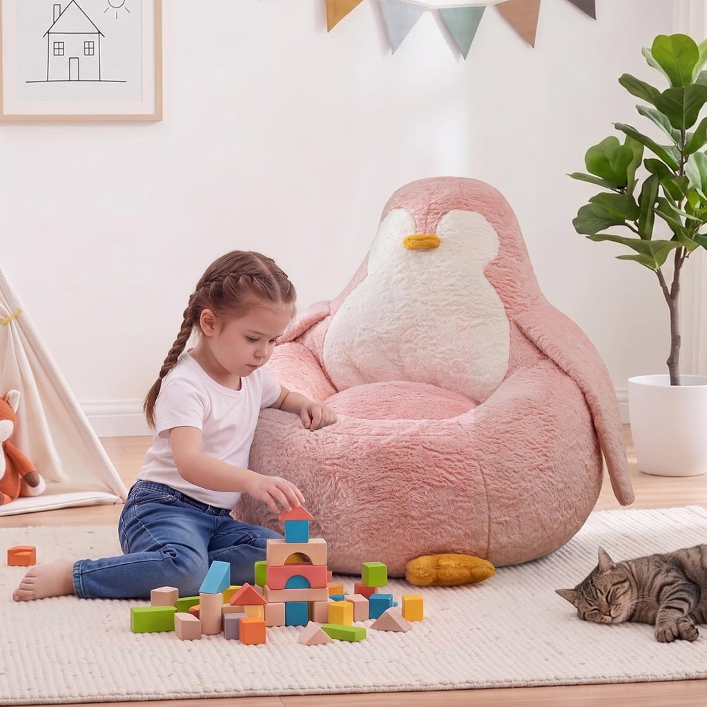 MAXYOYO Kids Bean Bag Chair, Cute Shaped Fun Sofa, Shredded Foam Filling