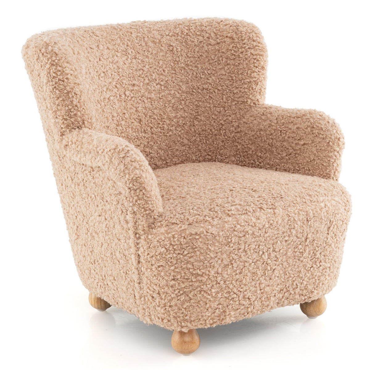 Costzon Kids Sofa, Comfy Toddler Armchair with Solid Rubber Wood Legs, Upholstered Children Reading Chair for Boys & Girls Aged 3+, Kids Furniture Mini Recliner Chair for Bedroom, Playroom (Coffee)