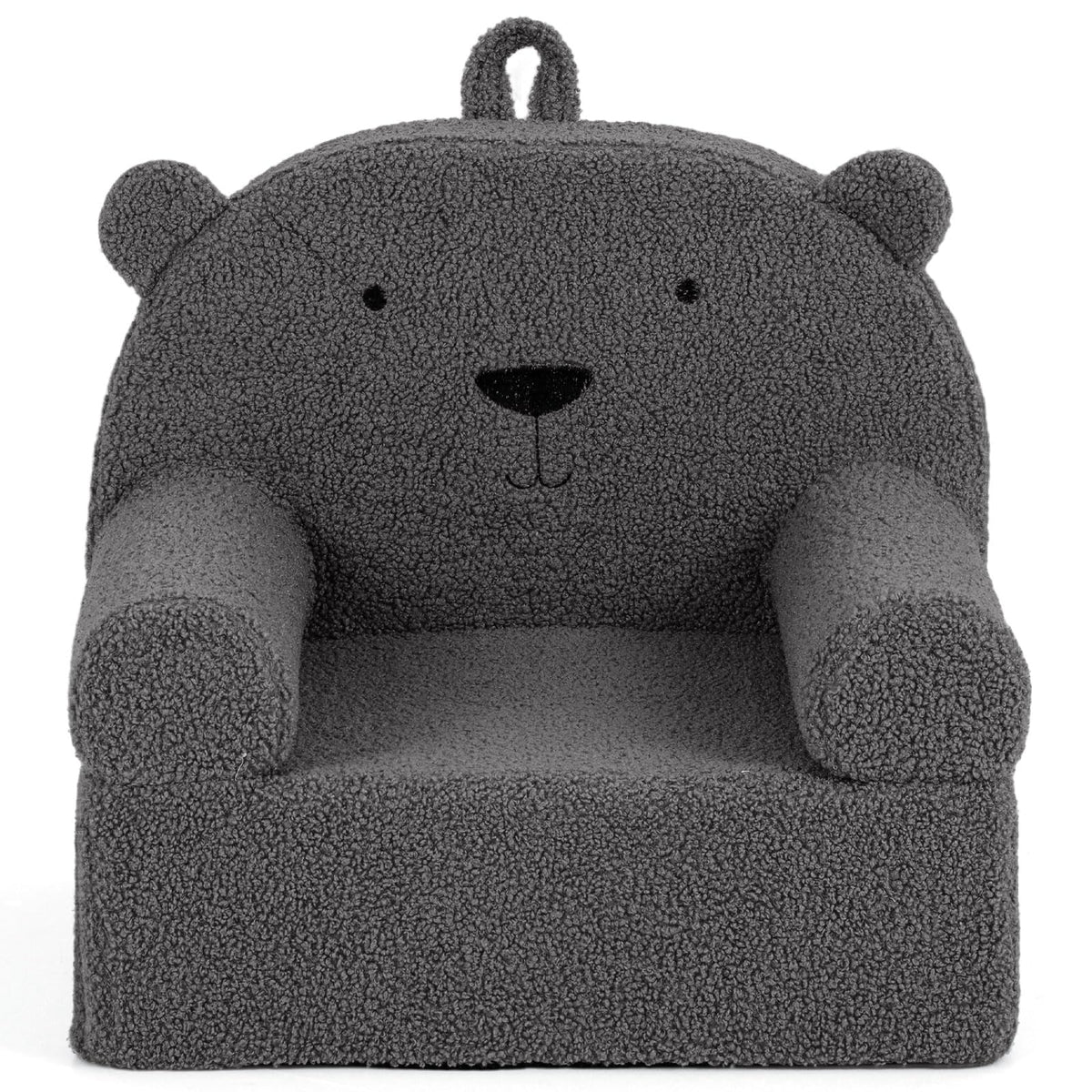 Costzon Kids Sofa, Comfy Bear Toddler Foam Couch with Soft Fleece Fabric Cover, Kids Furniture for Playroom, Children Reading Armchair for Boys & Girls Aged 3+ (["Teddy Fleece],Pink)