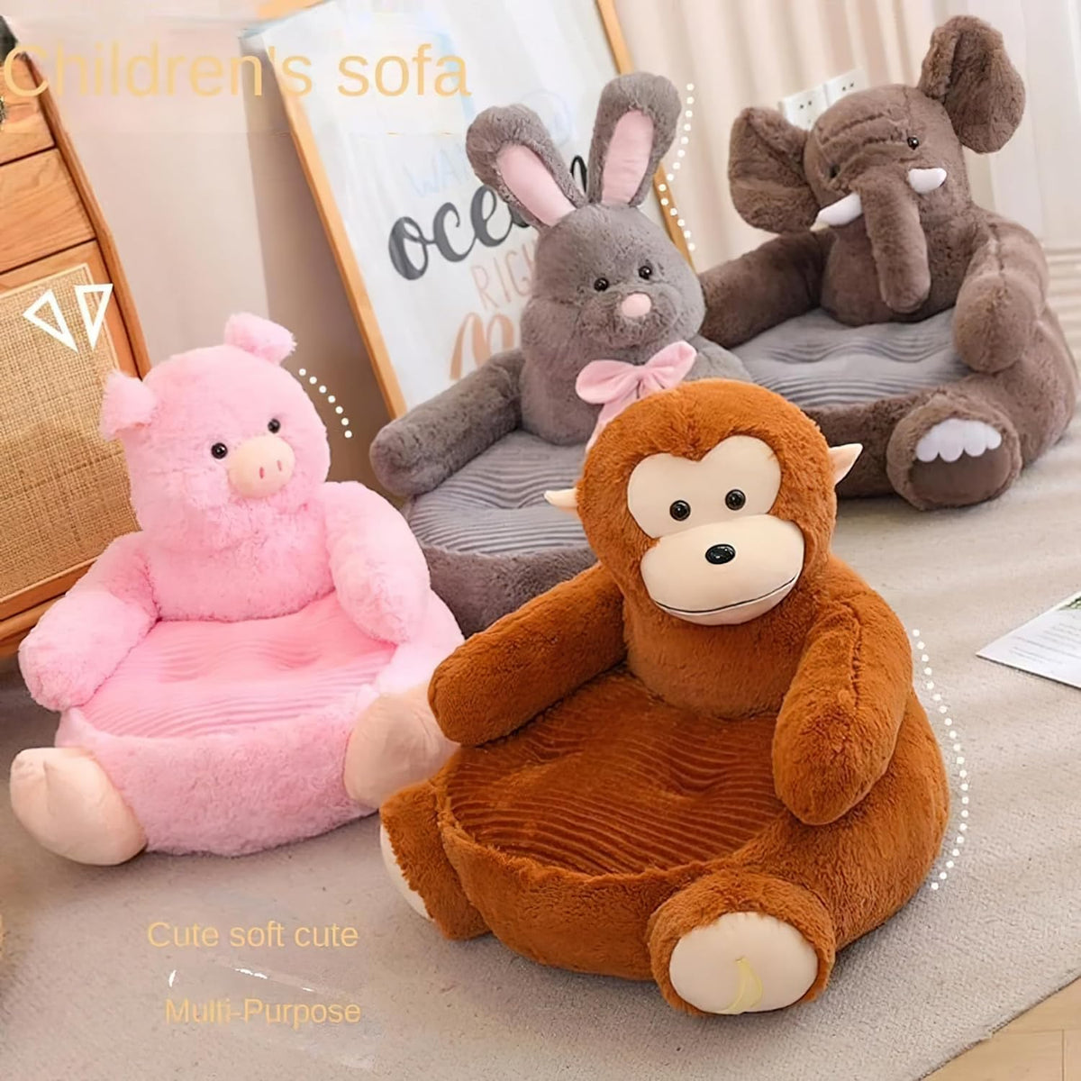 as Comfortable as Bean Bag Chairs，as Comfortable as a Rocking Chair，Removable Filler,Machine Washable(Butterfly Rabbit