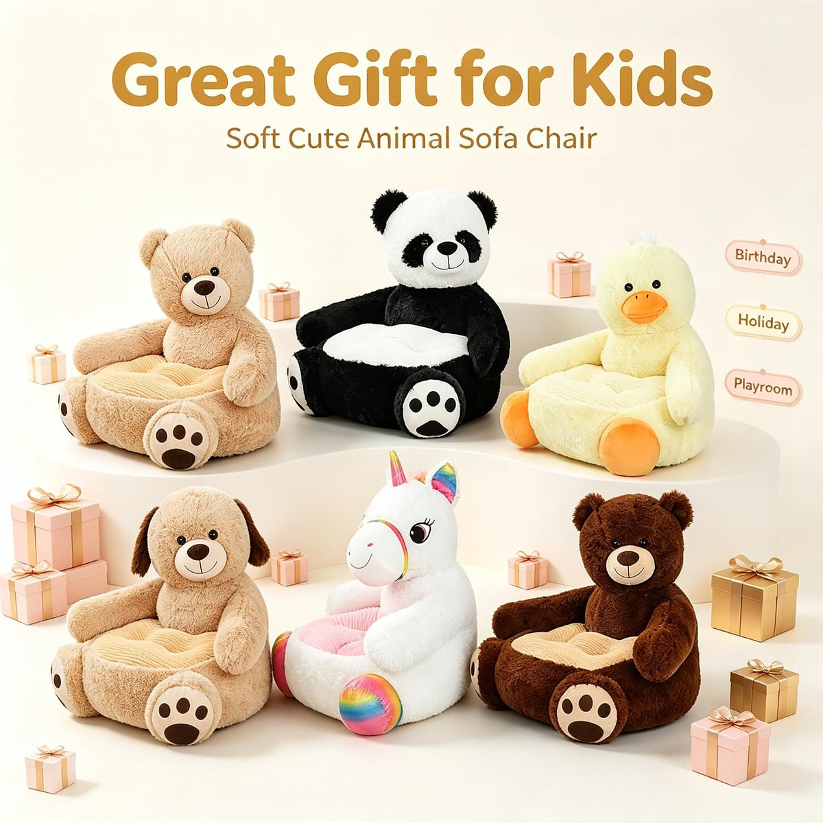 Kids Duck Bean Bag Chair Animal Shaped Cushion Couch Sofa for Home Decor
