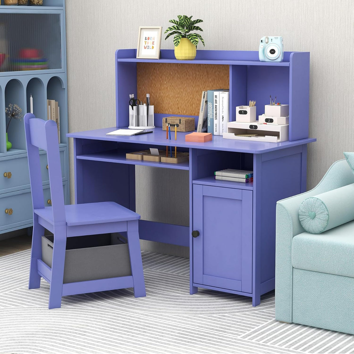 TaoHFE Purple Toddler Table and Chair Set,Kids Table and Chairs for Bedroom