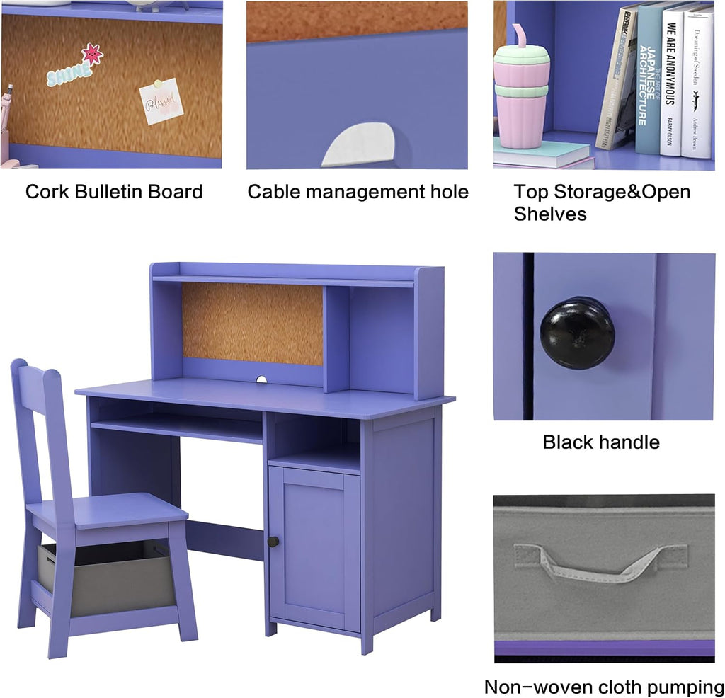 TaoHFE Purple Toddler Table and Chair Set,Kids Table and Chairs for Bedroom