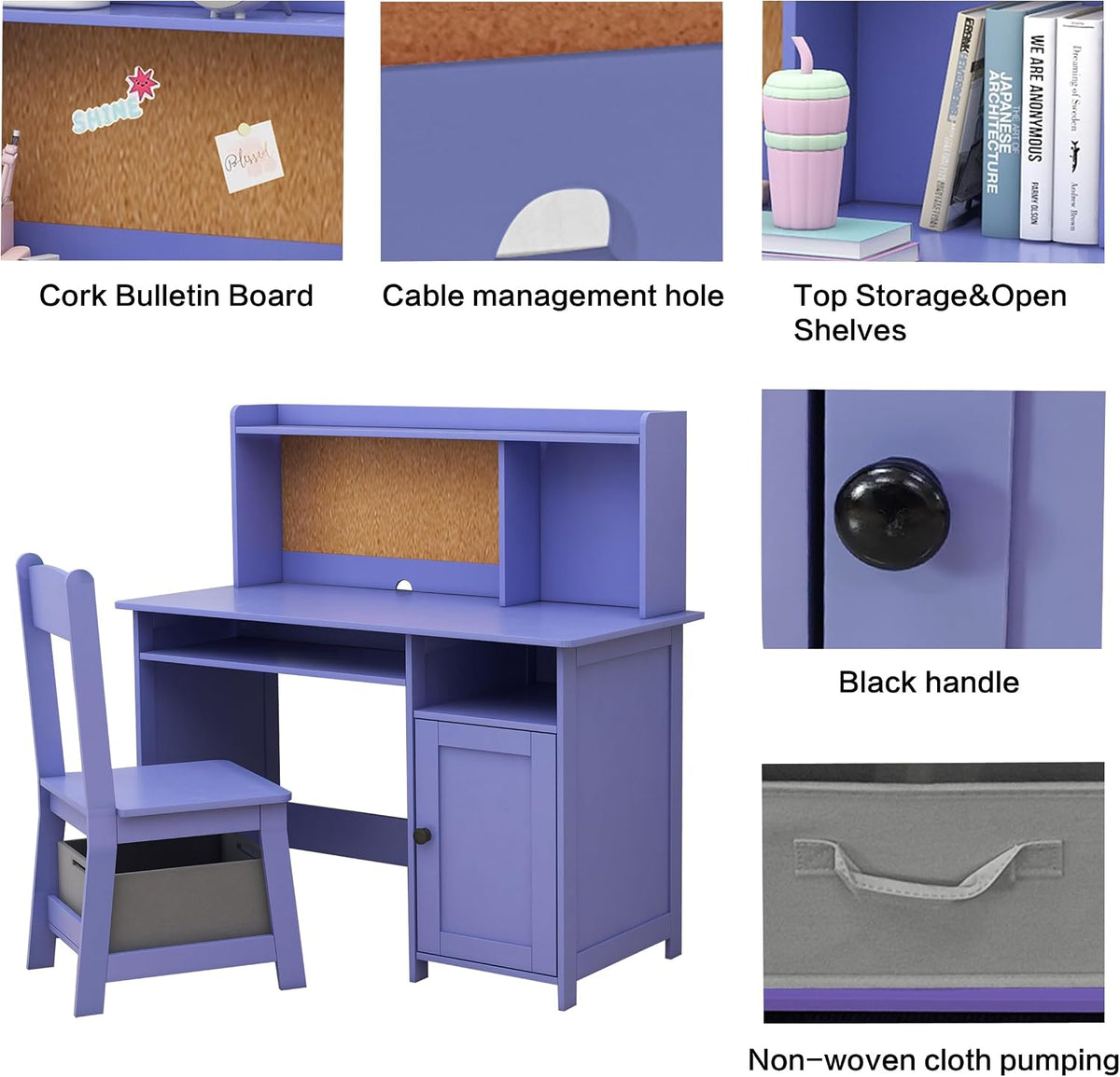 TaoHFE Purple Toddler Table and Chair Set,Kids Table and Chairs for Bedroom
