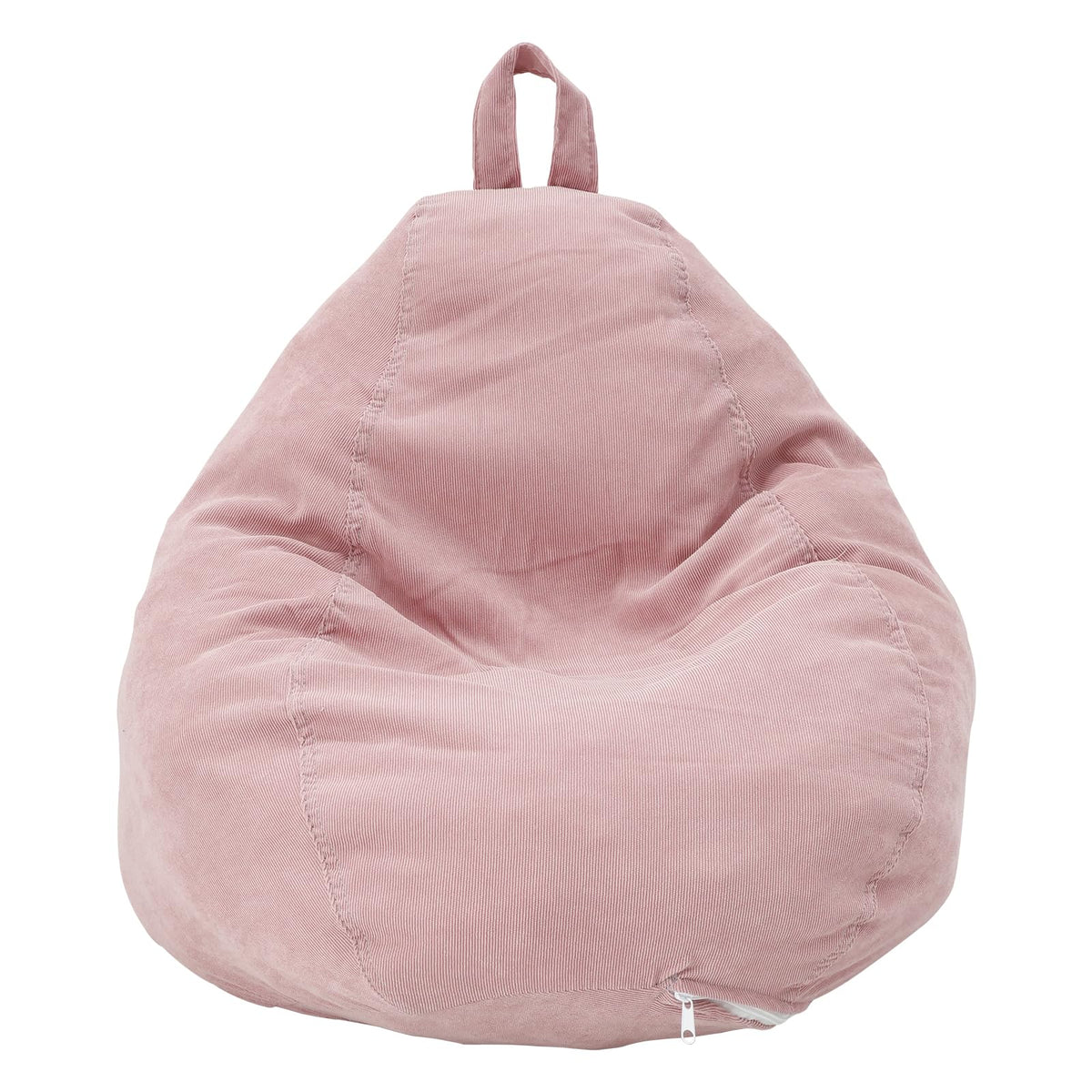 Bean Bag Chair Cover No Filler, Soft Corduroy Bean Bag Cover, Plush Toys Organizer Holder, Comfortable Beanbag Chairs Cover with Handle Stuffed Animal Bean Bag for Kids Adults Plush Toys (Pink)