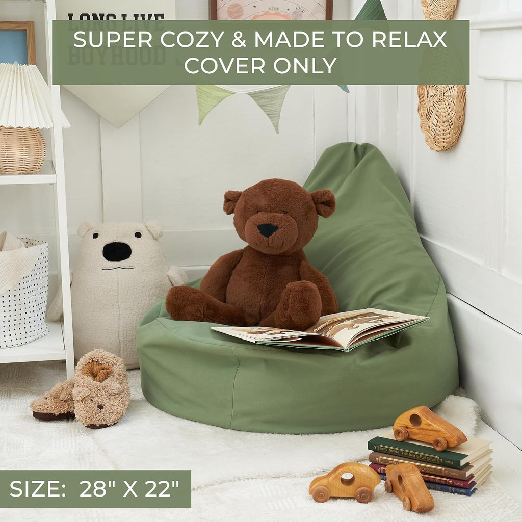 ZICOTO Stuffed Animal Storage Bean Bag Chair Cover for Kids - Cover Only