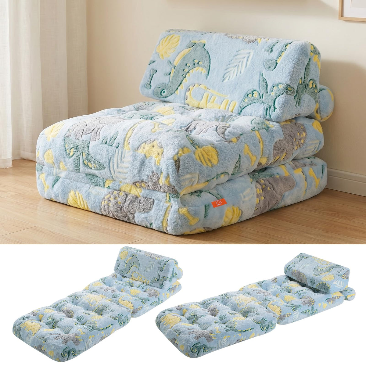 MeMoreCool Kids Couch, 3-in-1 Fold-Out Foam Chair
