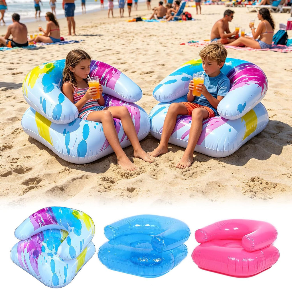 Kids Inflatable Chair,Waterproof PVC Blow Up Sofa,Portable Blow Up Chairs for Kids Beach 90s Party Camping Picnics Party Supplies