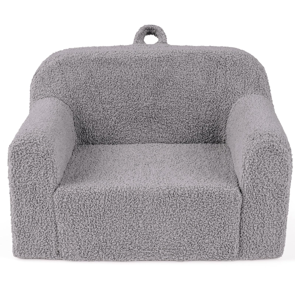 Costzon Kids Couch, Comfy Toddler Sofa Chair with Soft Fleece Fabric Cover, Kids Furniture for Playroom, Children Reading Armchair for Boys & Girls Aged 3+ Birthday (Medial,Grey)