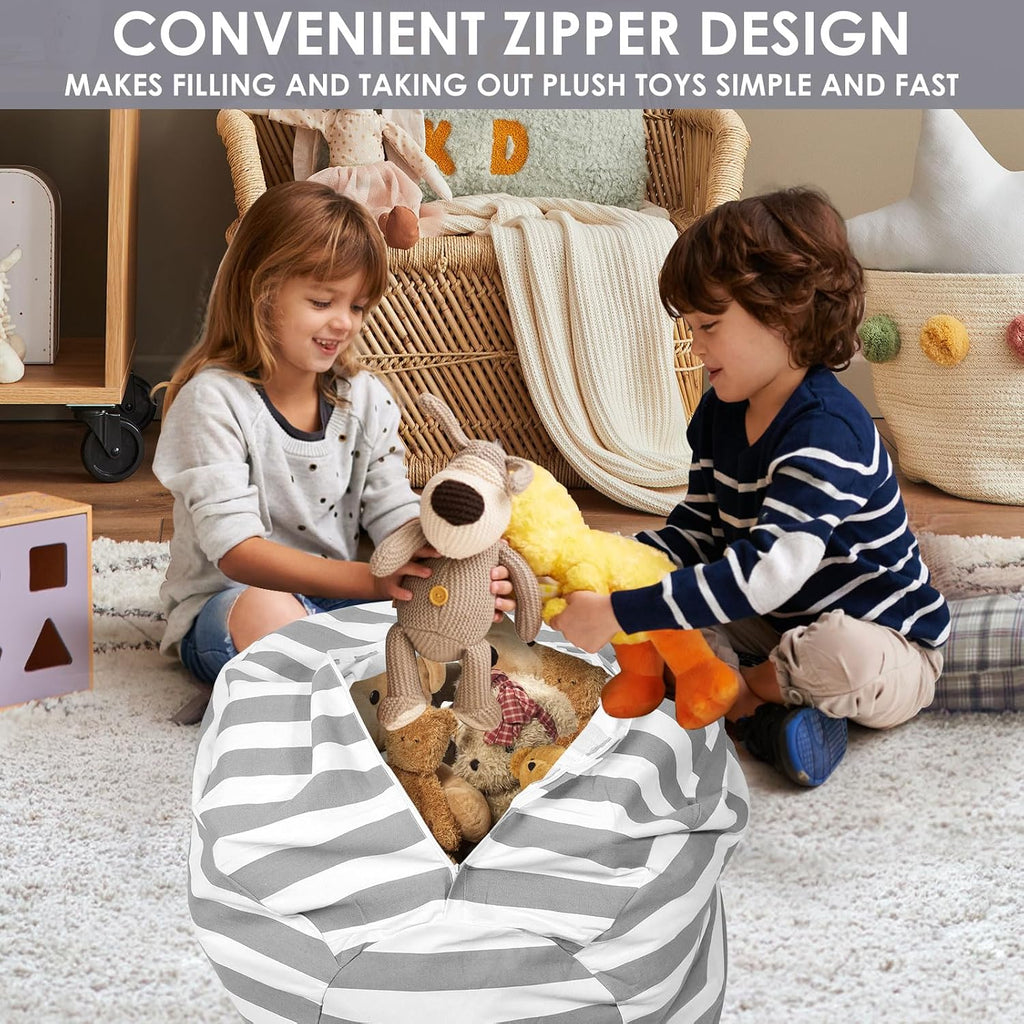 Bag Storage Chair Cover Versatile with Zipper, 38 in Long Stuffed Animal Storage Bean Bag Chair Cloth for Kids, Sturdy Beanbag Covers, Large Capacity Storages Bean Bags Cover for Organizing Things