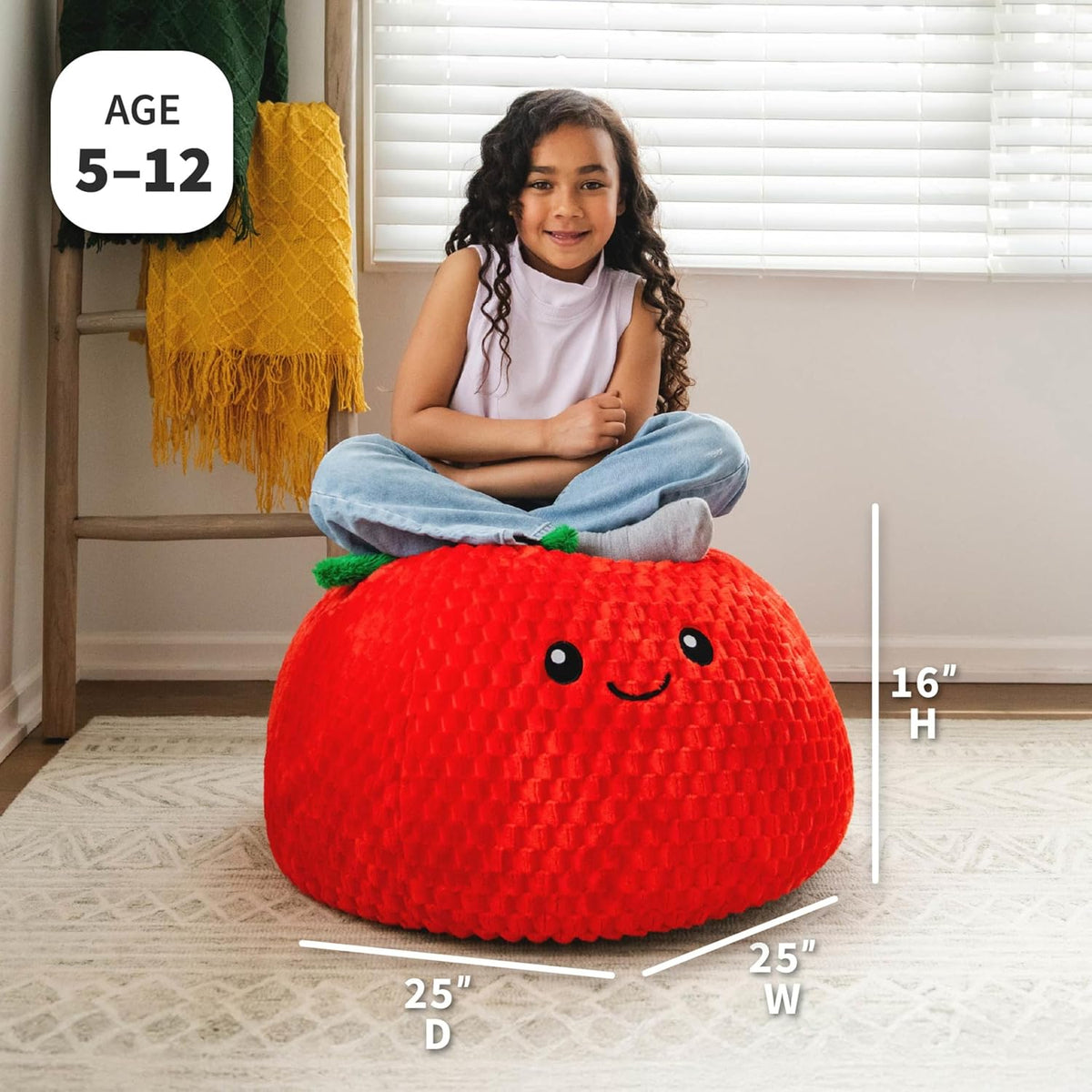 Big Joe Strawberry PlushiPals 2 Pack Super Soft Bean Bag Chair for Kids, Ultra-Soft Plush Polyester Blend, 2.5 feet Refillable