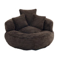 Corduroy Bean Bag Chair with 3 Pillows Armrest Foam Filler for Adult Kids