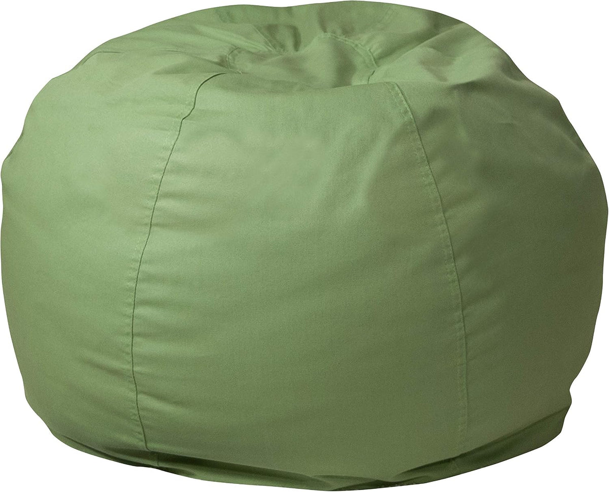 BizChair Small Solid Green Refillable Bean Bag Chair for Kids and Teens