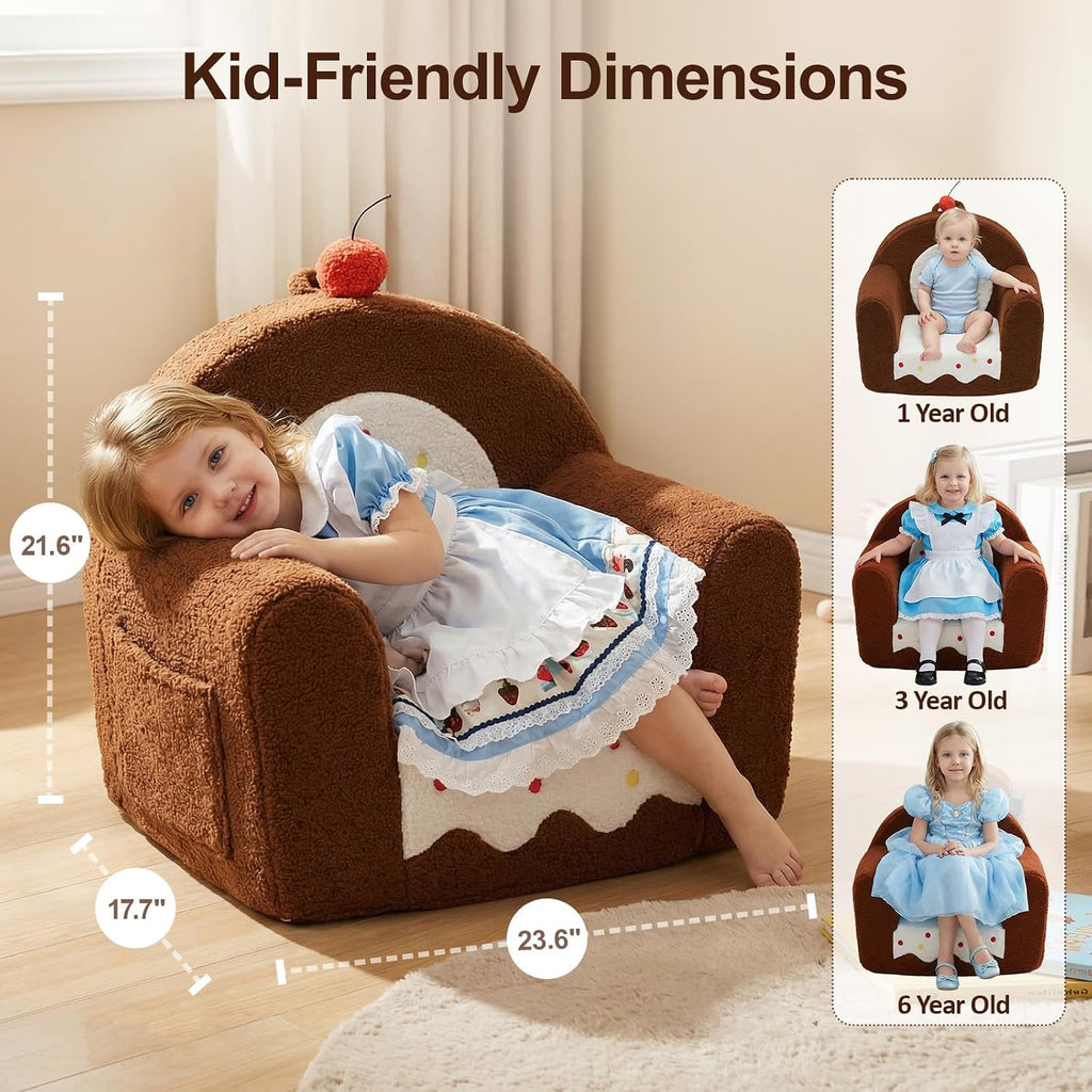 OUOZZZ Kids Chair, Toddler Chairs Comfy 1-6 Years Old Boys (Brown(1-6Y))
