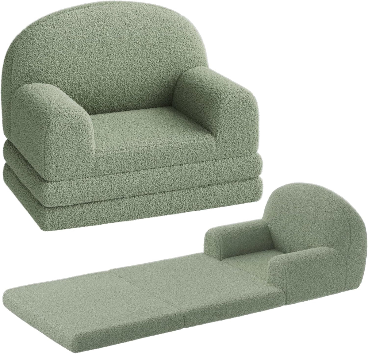 Kids Sofa Chair, Foldable Kids Couch, Fold Out Couch with Blanket