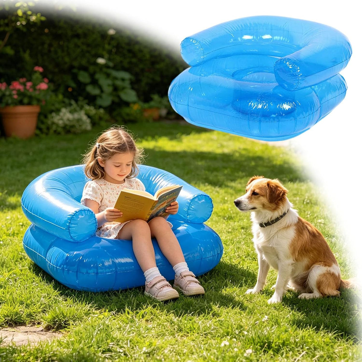Kids Inflatable Chair,Waterproof PVC Blow Up Sofa,Portable Blow Up Chairs for Kids Beach 90s Party Camping Picnics Party Supplies