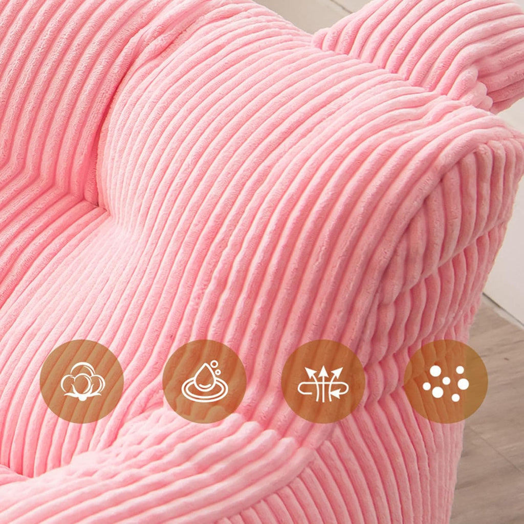 Cute Bean Bag Chair Cover, Stuffed Animal Storage Bean Bag Chair Cover (No Filler) Ultra Soft Bean Bags Chairs Lazy Lounger Tatami,Purple
