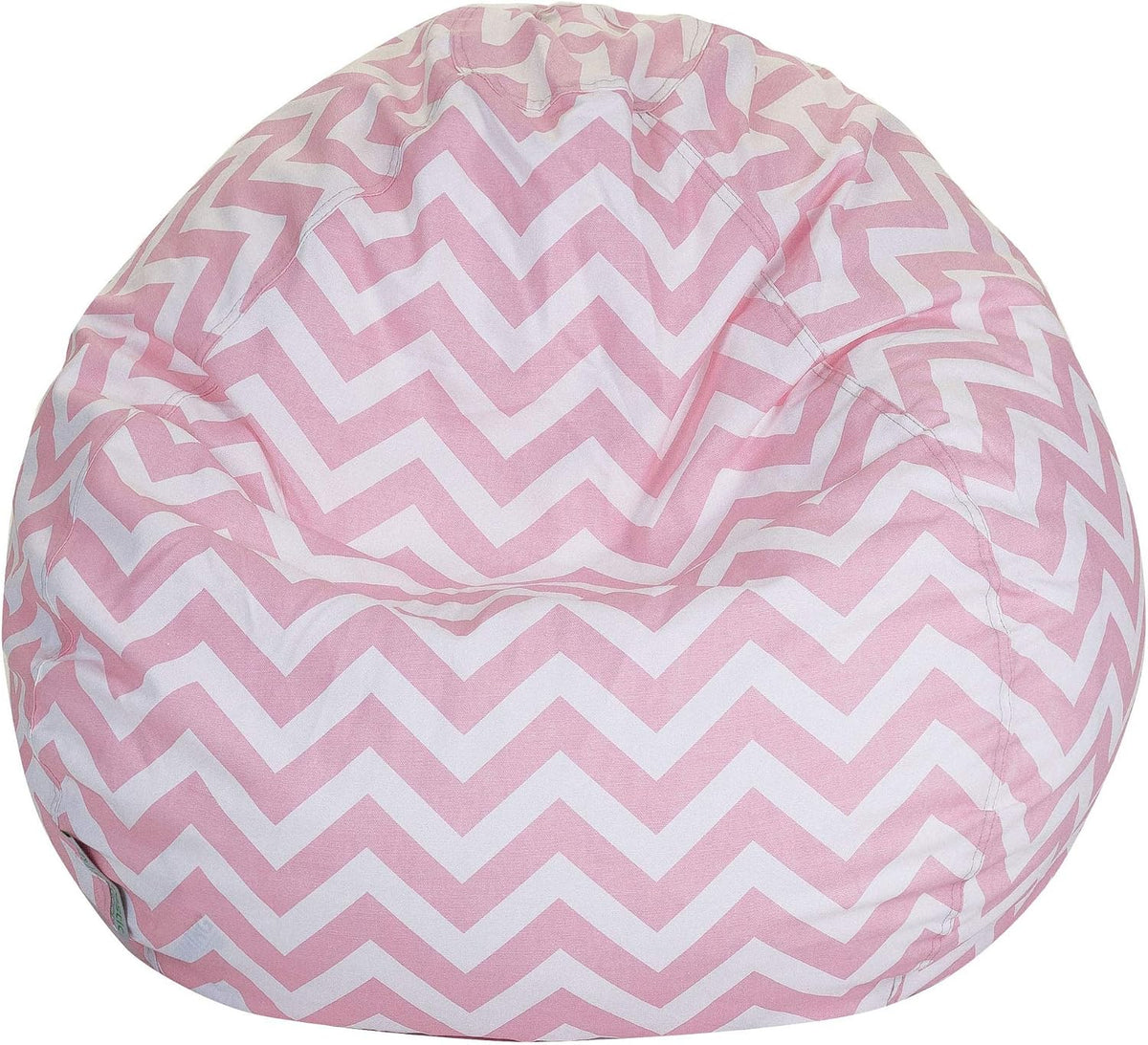 Majestic Home Goods Classic Bean Bag Chair - Chevron Giant Classic Bean Bags for Small Adults and Kids (28 x 28 x 22 Inches) (Baby Pink)