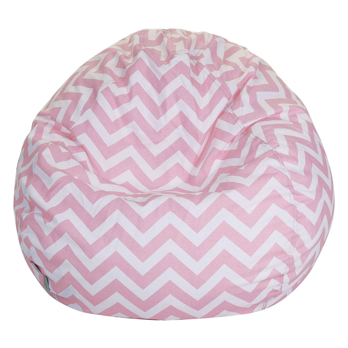 Majestic Home Goods Classic Bean Bag Chair - Chevron Giant Classic Bean Bags for Small Adults and Kids (28 x 28 x 22 Inches) (Baby Pink)
