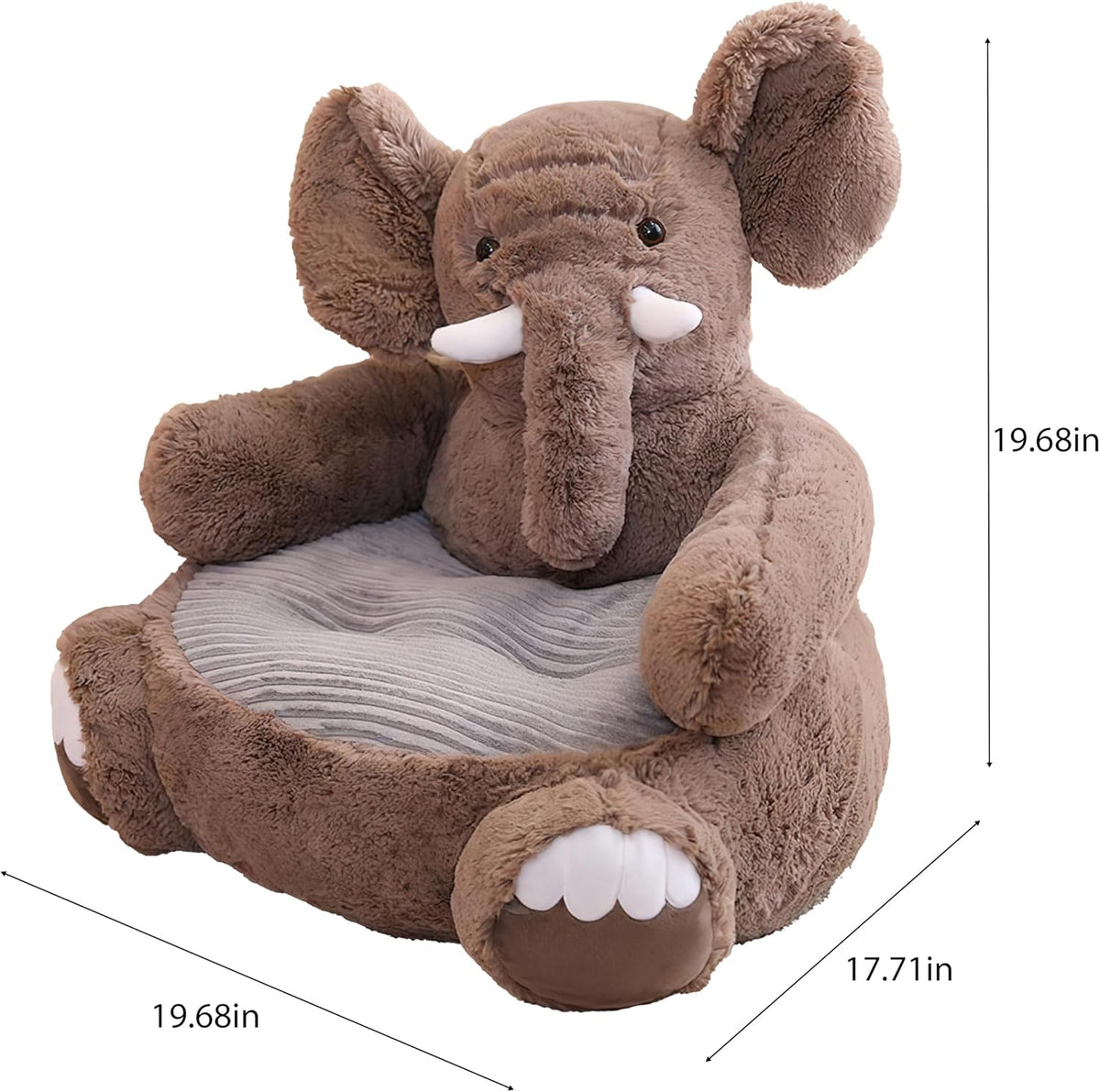 as Comfortable as Bean Bag Chairs for Kids Toddler Couch，as Comfortable as a Rocking Chair Kids Chairs for Toddlers，Removable Filler,Machine Washable(Gray Elephant)